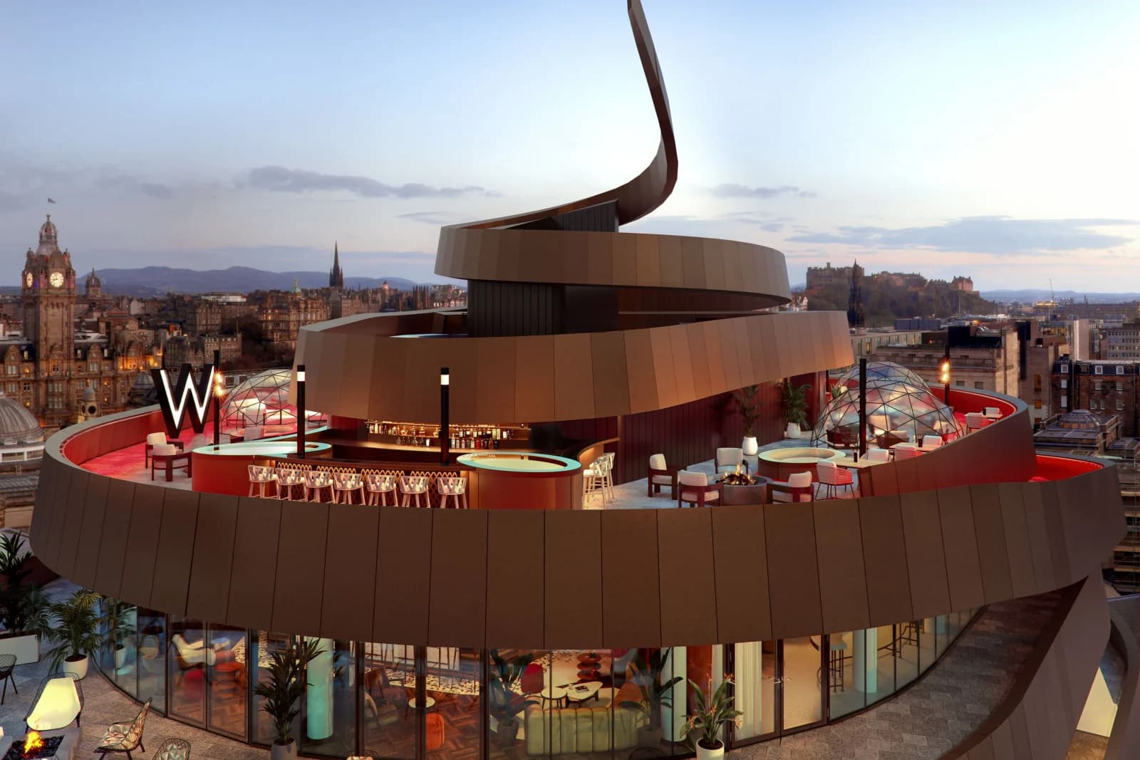 W Edinburgh: Rooftop W Deck Dusk