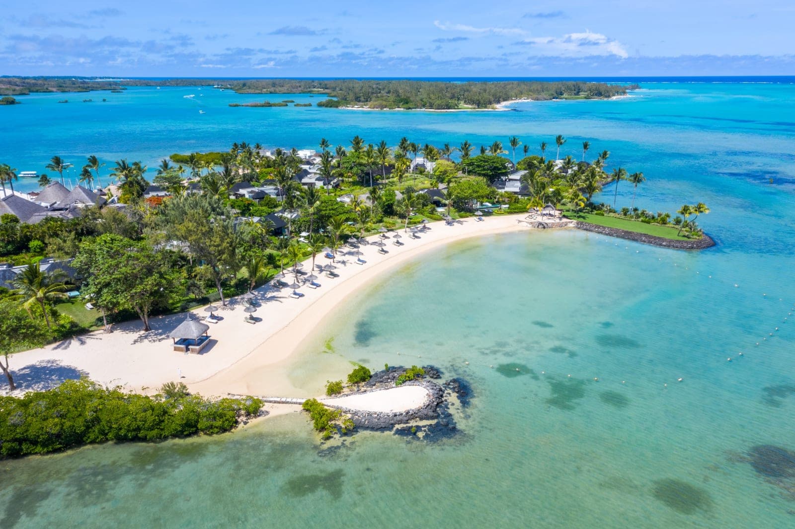 Four Seasons Mauritius at Anahita: Aerial view of Quiet Beach