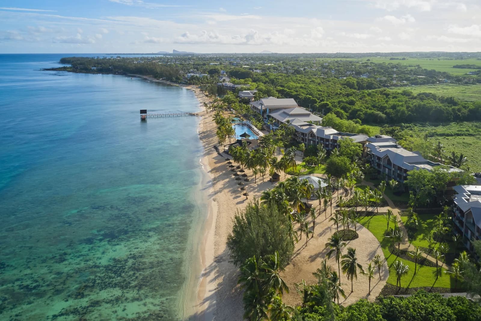 Le Meridien Ile Maurice: Beach Aerial